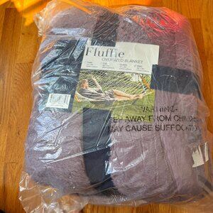 Berkshire Fluffie Soft Oversized Blanket King 90”x110” Lavender Purple NEW